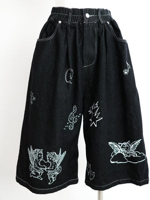Cat Tattoo Denim Short