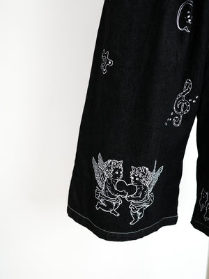 Cat Tattoo Denim Short