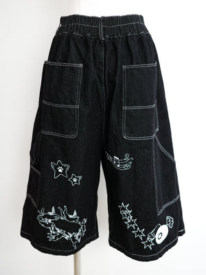 Cat Tattoo Denim Short