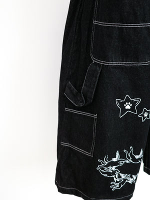 Cat Tattoo Denim Short