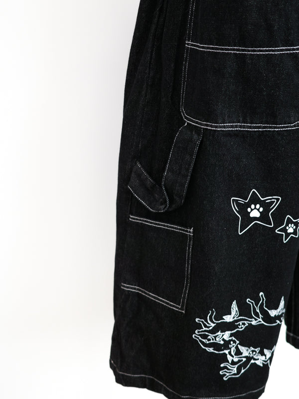 Cat Tattoo Denim Short