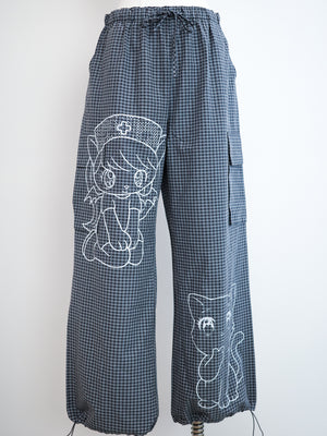 Comic Cat Workwear Drawstring Trousers