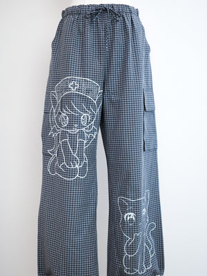 Comic Cat Workwear Drawstring Trousers