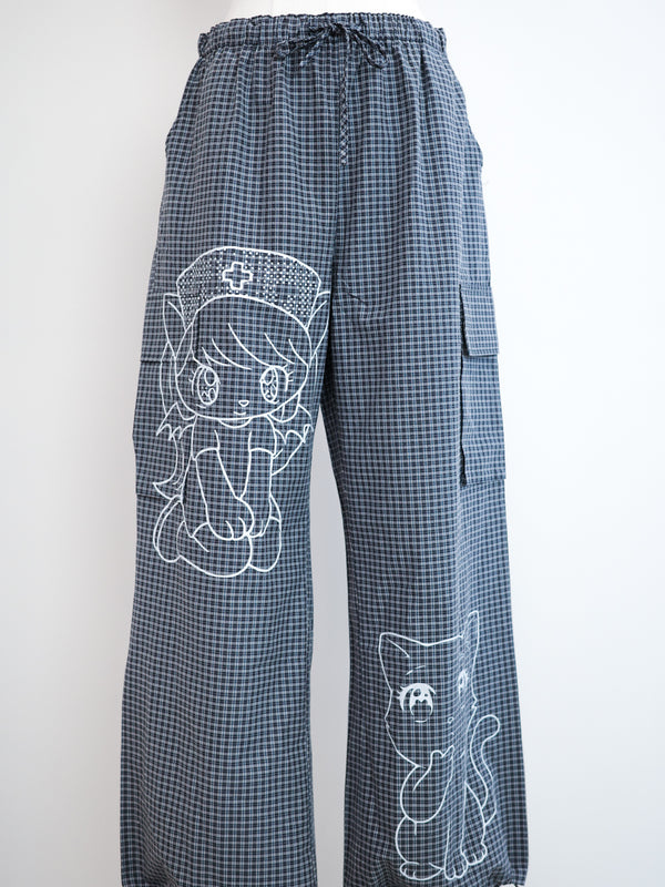 Comic Cat Workwear Drawstring Trousers