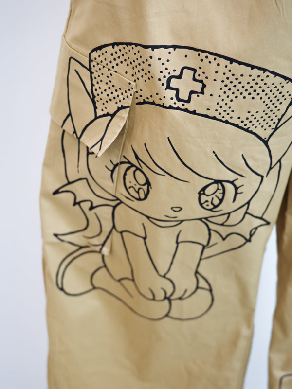 Comic Cat Workwear Drawstring Trousers