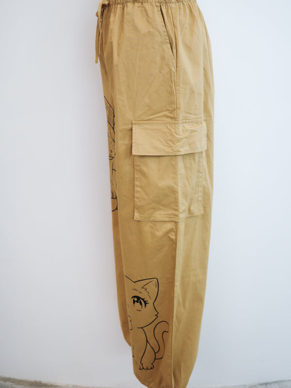Comic Cat Workwear Drawstring Trousers