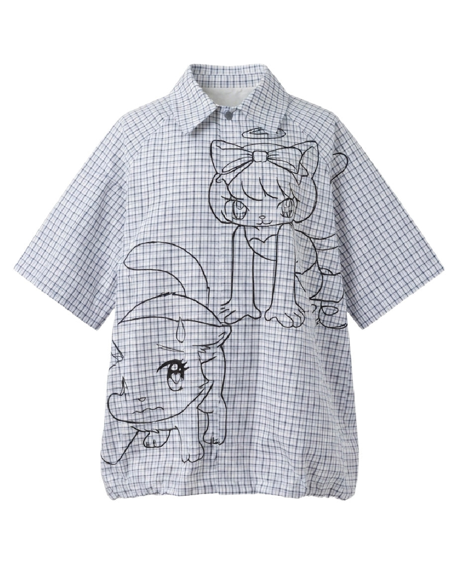 Comic Cat Check Unisex Shirts