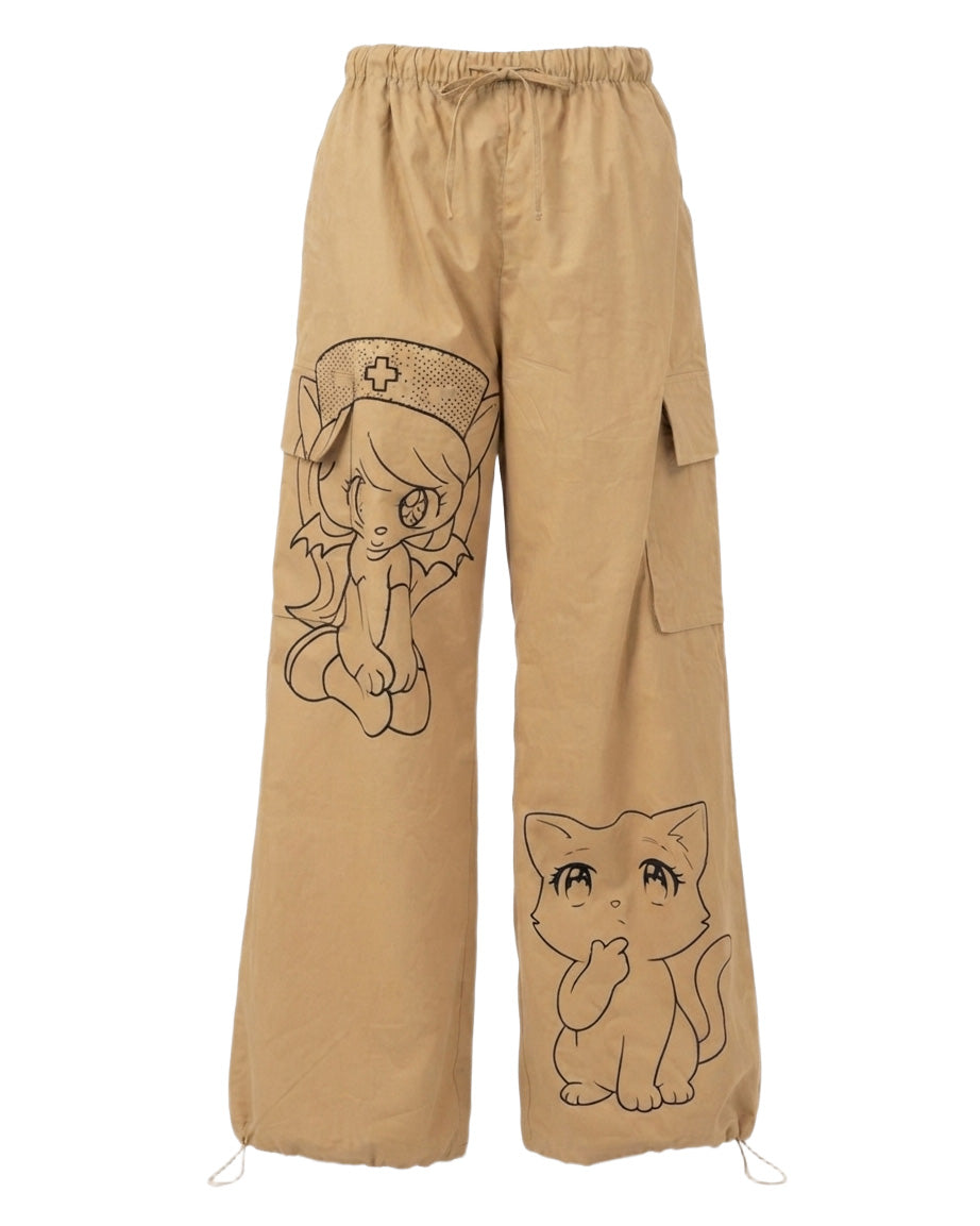Comic Cat Workwear Drawstring Trousers