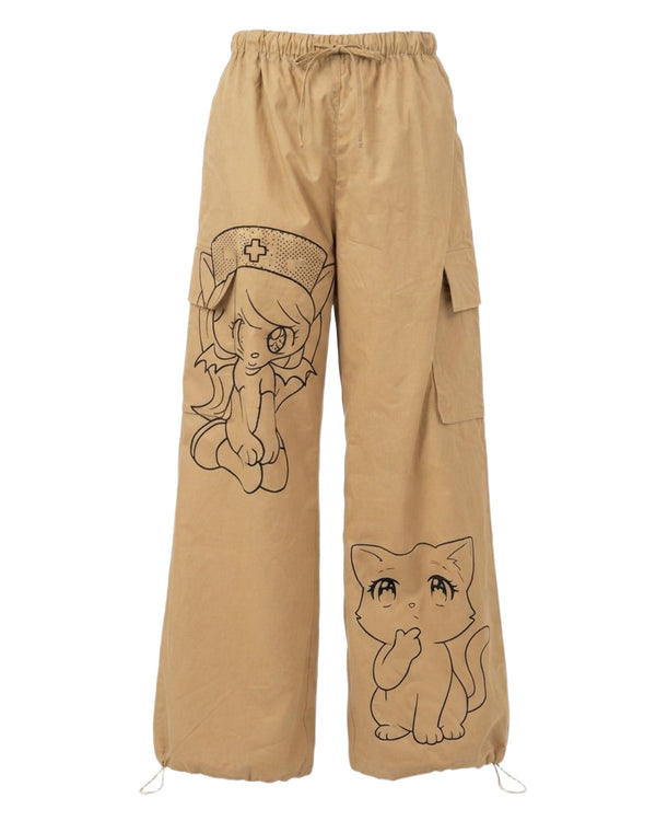 Comic Cat Workwear Drawstring Trousers