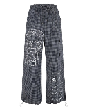 Comic Cat Workwear Drawstring Trousers