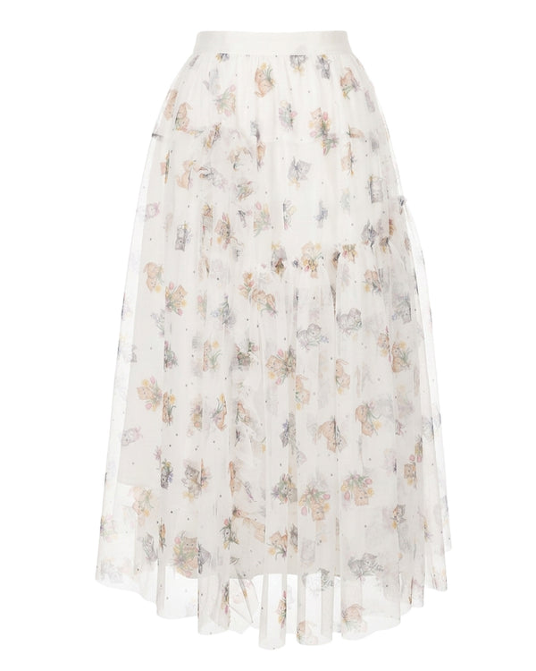 Flower for Cat Polka Dot Mesh Skirt
