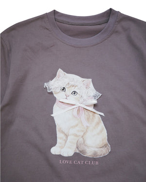 Lace Bow Cat Tee