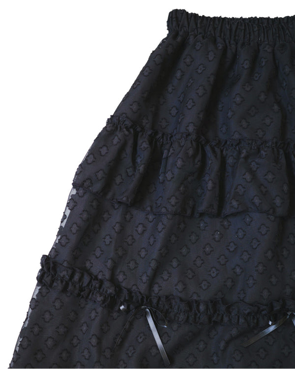 3D Floral Bow Bubble Skirt