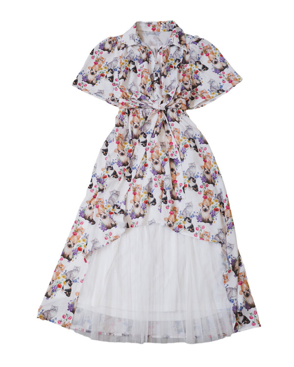Four Kittens Multicoloured Pleated Tulle Dress