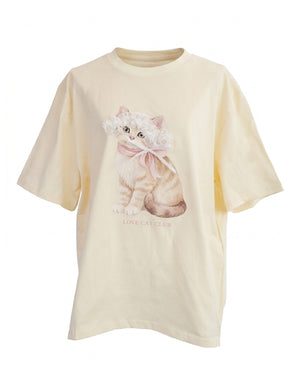 Lace Bow Cat Tee